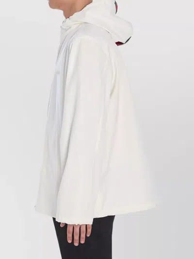Gucci Cotton Web Hooded Drawstring Jacket In Neutral