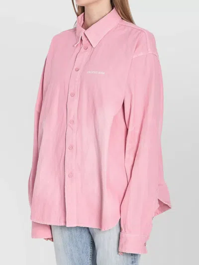 Balenciaga Oversized Distressed Denim Overshirt