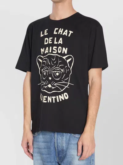 Valentino Garavani T-shirt With Le Chat De La Maison Print