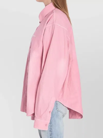 Balenciaga Oversized Distressed Denim Overshirt
