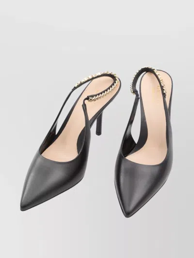 Gucci Chain Detail Leather Pumps Stiletto Heel