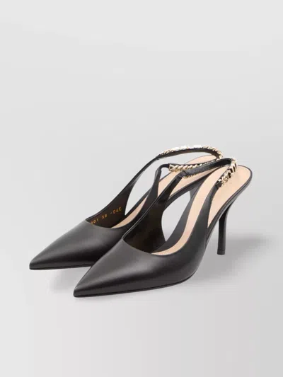 Gucci Chain Detail Leather Pumps Stiletto Heel