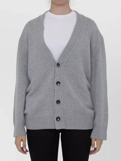 Bottega Veneta Cashmere Cardigan With Leather Elbow Patches