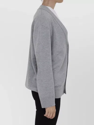 Bottega Veneta Cashmere Cardigan With Leather Elbow Patches
