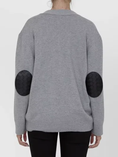 Bottega Veneta Cashmere Cardigan With Leather Elbow Patches