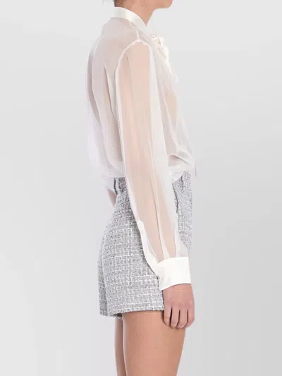 Dolce & Gabbana Silk Chiffon Pussy Bow Blouse In White