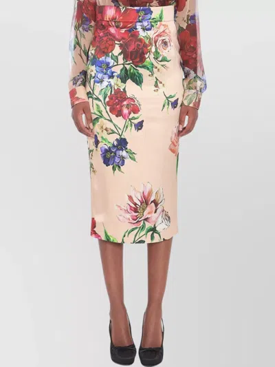 Dolce & Gabbana Printed Stretch Satin Skirt