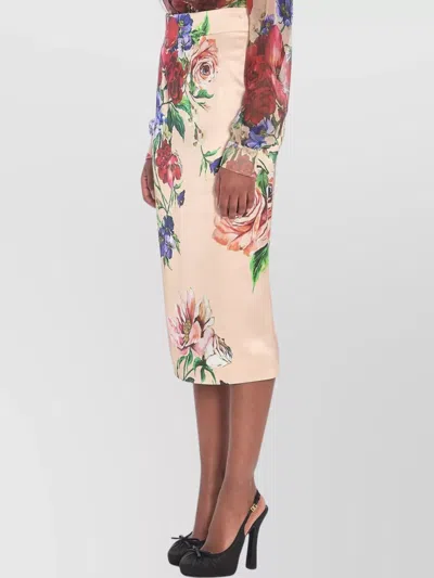 Dolce & Gabbana Printed Stretch Satin Skirt