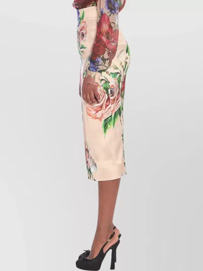 Dolce & Gabbana Printed Stretch Satin Skirt