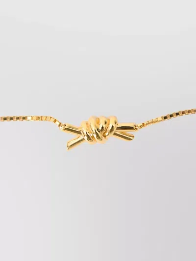 Bottega Veneta Knot Detail Box Chain Bracelet In Gold
