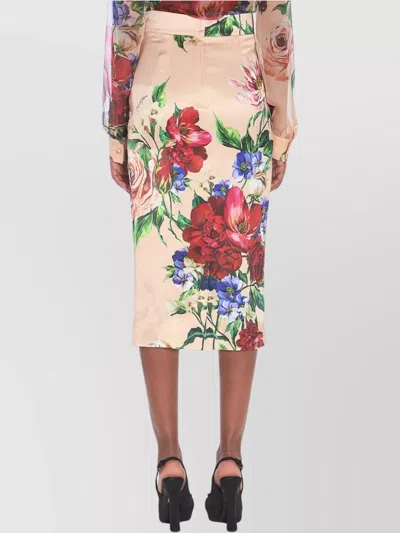 Dolce & Gabbana Printed Stretch Satin Skirt