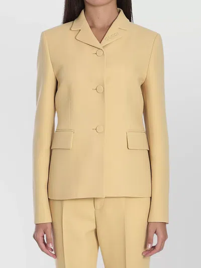 Gucci Wool Crêpe Jacket In Yellow