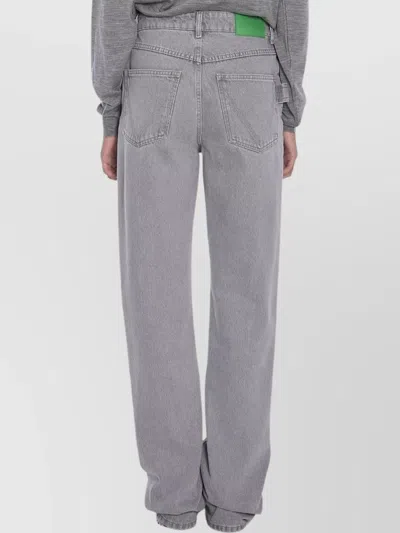 Bottega Veneta Light Grey Flared Jeans In Blue