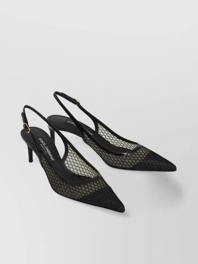 Dolce & Gabbana Mesh And Patent Leather Slingback