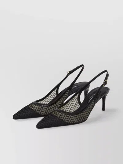 Dolce & Gabbana Mesh And Patent Leather Slingback