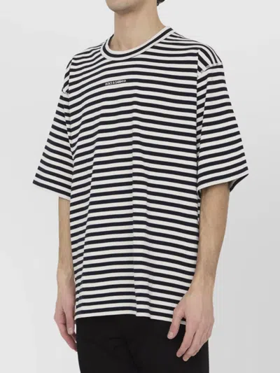 Dolce & Gabbana Striped Short-sleeved T-shirt In Black