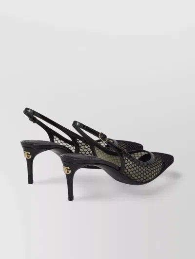 Dolce & Gabbana Mesh And Patent Leather Slingback