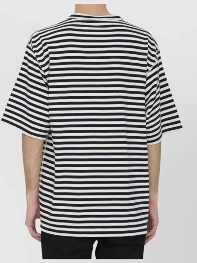 Dolce & Gabbana Striped Short-sleeved T-shirt In Black