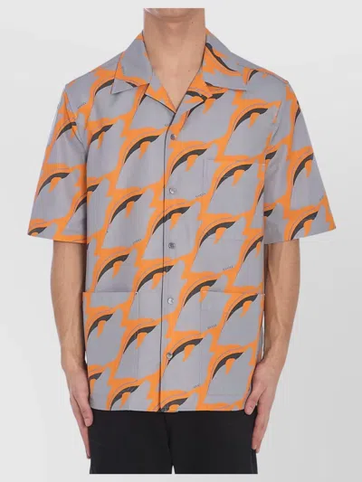Gucci Printed Buttoned Shirt In Gray
