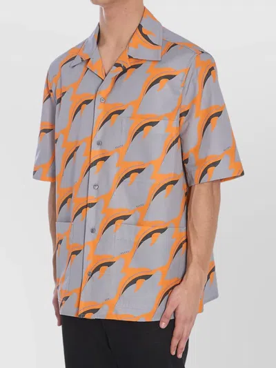 Gucci Printed Buttoned Shirt In Gray