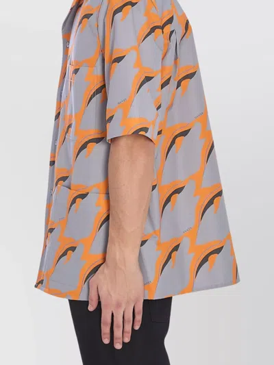 Gucci Printed Buttoned Shirt In Gray