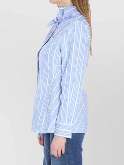 Jacquemus Tailored Striped Shirt With Design And Signature Detailing In Blue