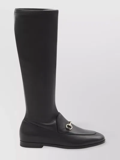 Gucci Ankle Boots With Flat Sole And Gold-tone Hardware In Black