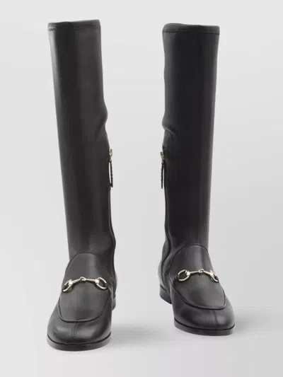 Gucci Ankle Boots With Flat Sole And Gold-tone Hardware In Black