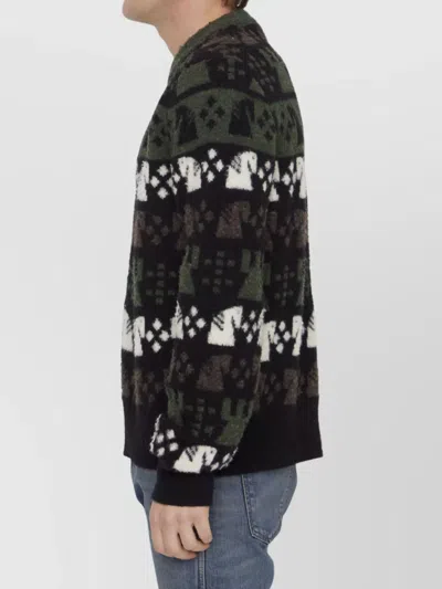Burberry Embroidered Wool Chess Crewneck Sweater In Multi
