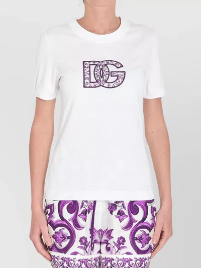 Dolce & Gabbana Jersey T-shirt With Lace Inlay