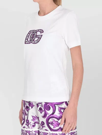 Dolce & Gabbana Jersey T-shirt With Lace Inlay