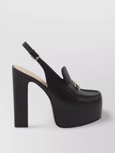 Gucci Platform Sole Horsebit Slingback Loafers