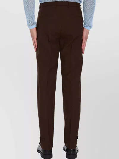 Gucci Wool Twill Trousers In Brown