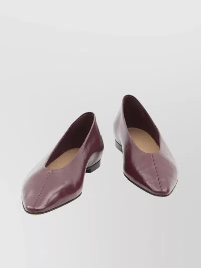 Bottega Veneta Sofia Leather Pointed Toe Ballet Flats