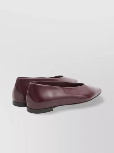 Bottega Veneta Sofia Leather Pointed Toe Ballet Flats