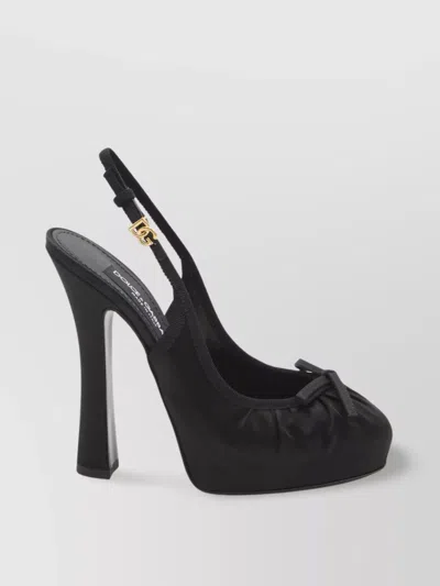 Dolce & Gabbana Satin Slingback Platform Shoes