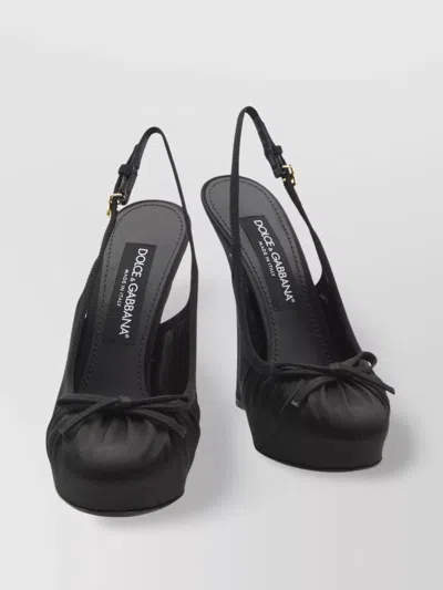 Dolce & Gabbana Satin Slingback Platform Shoes