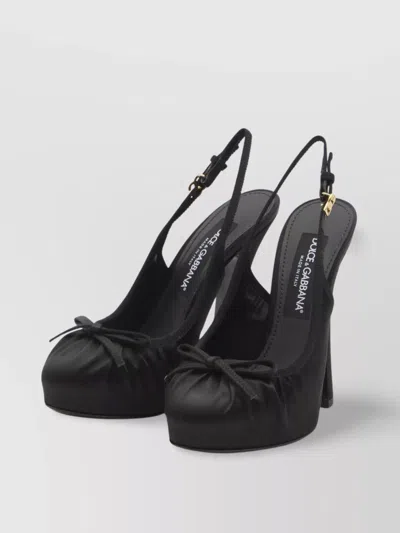 Dolce & Gabbana Satin Slingback Platform Shoes