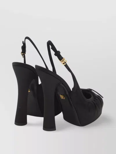 Dolce & Gabbana Satin Slingback Platform Shoes