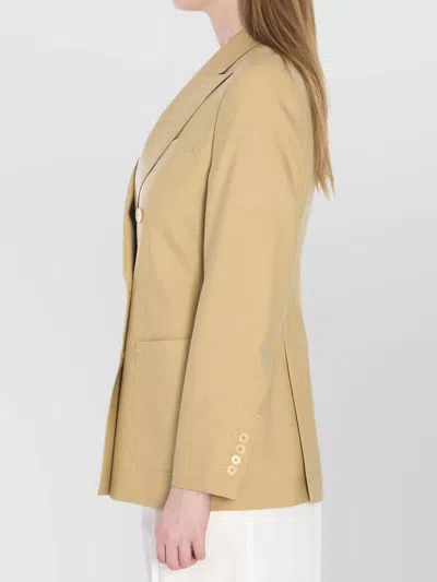Max Mara Peak Lapels Double-breasted Blazer In Neutral