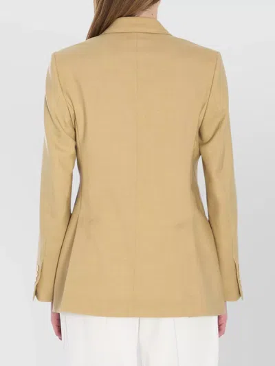 Max Mara Peak Lapels Double-breasted Blazer In Neutral
