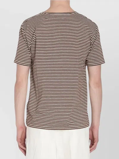 Valentino Striped Cotton T-shirt With Chez Print In There Is No Color Specification For This Product.
