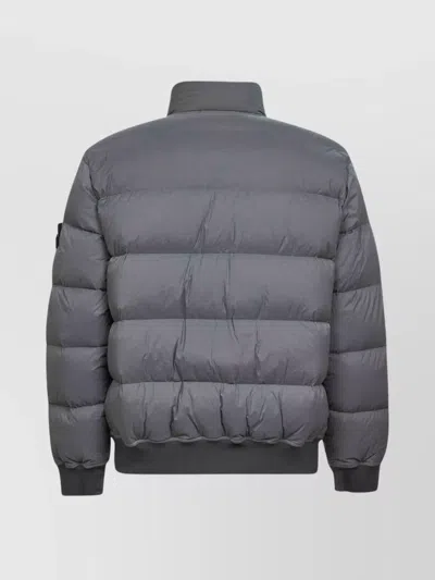 Stone Island Grey Down-tc Stretch Nylon Down Jacket In Gray