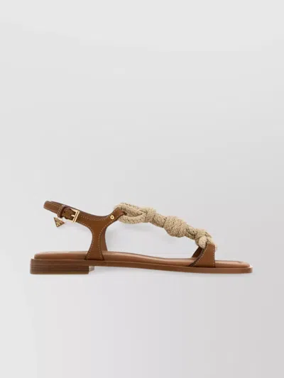Prada Fabric And Leather Sandals With Braided Straps