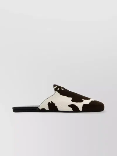 Prada Cow Pattern Slip-on Sandals In Brown