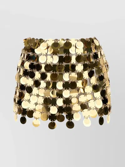 Rabanne Sequin Embellished High-waisted Mini Skirt In Orange