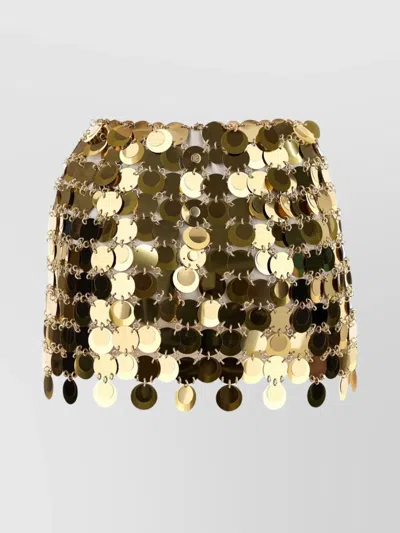 Rabanne Sequin Embellished High-waisted Mini Skirt In Orange