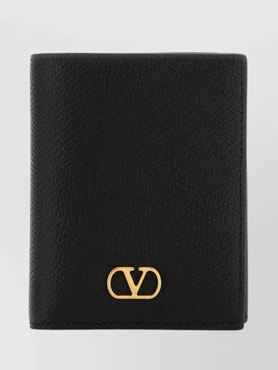 Valentino Portafoglio Vlogo In Pelle Nera Donna In Black