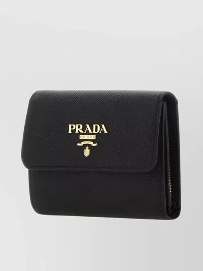 Prada Slim Leather Wallet With Compact Design