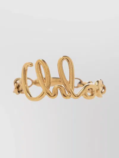 Chloé Iconic Chain Ring With Polished Script Design